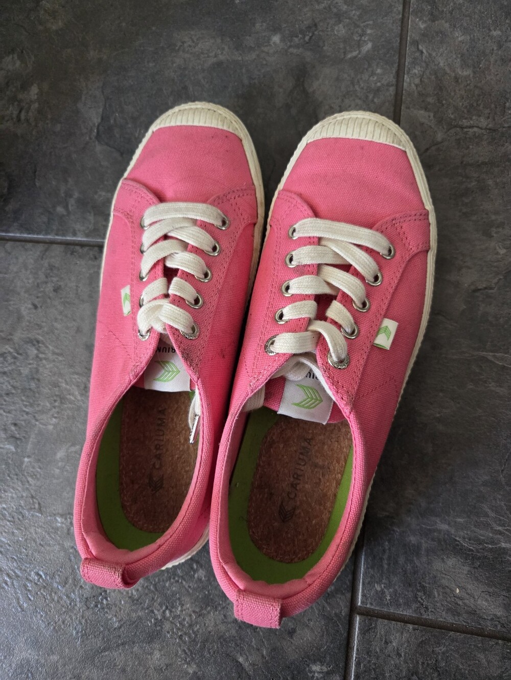 Cariuma Pink Canvas Lace-Up Sneakers